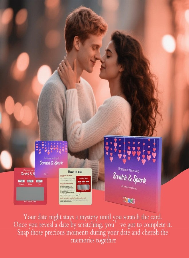 OHOME 40 Scratch Off Date Card - Valentines Day Gifts for Her Him - Boyfriend Girlfriend Couples,Anniversary,Wedding Engagement,Bridal Shower,Christmas Valentines Day Gifts for Adults - Image 4